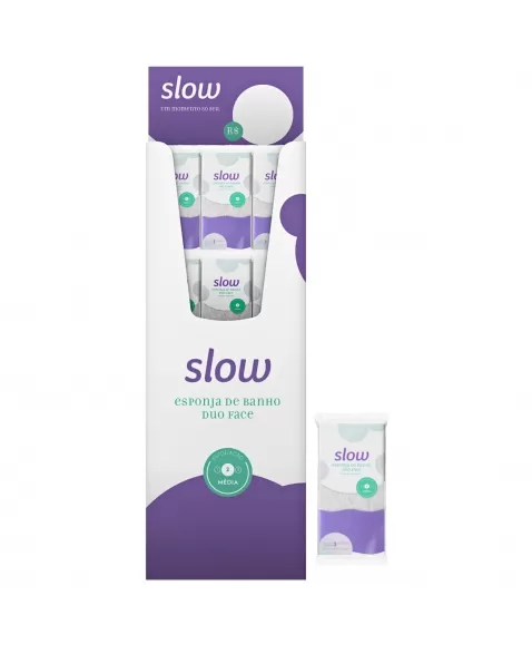 ESPONJA DE BANHO KIT DUO FACE SLOW C/3 UNIDADES (LS7504)