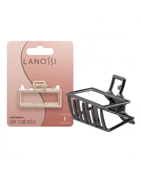 PRENDEDOR DE CABELO LANOSSI METAL ÔNIX C/1 UNIDADE (LS2543)