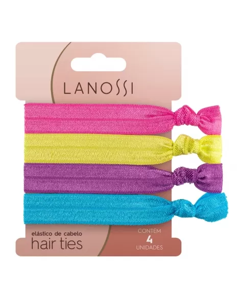 ELÁSTICO DE CABELO LANOSSI CONJUNTO HAIR TIES NEON C/4 UNIDADES (LS2511)