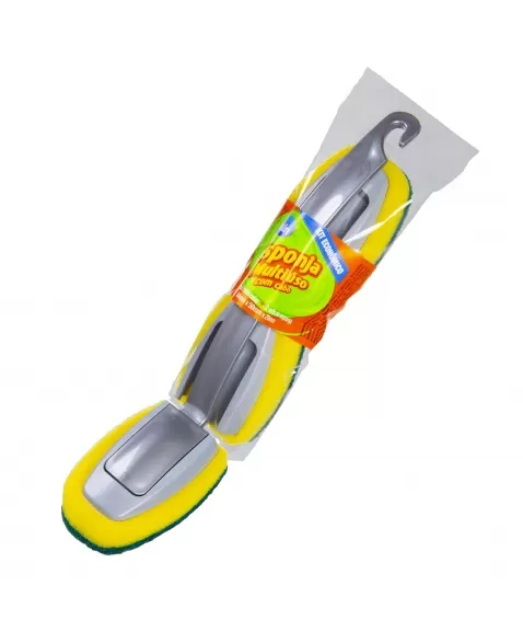 ESPONJA MULTIUSO ALKLIN DUPLA-FACE COM CABO + REFIL C/ 2UNIDADES