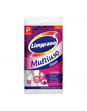 LUVAS LIMPPANO MULTIUSO FINAS TAMANHO P C/10 UNIDADES