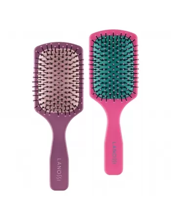ESCOVA PARA CABELO LANOSSI COLOR RAQUETE QUADRADA C/1 UNIDADE (LS0018)