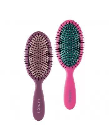 ESCOVA PARA CABELO LANOSSI COLOR RAQUETE OVAL C/1 UNIDADE (LS0019)