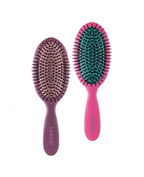 ESCOVA PARA CABELO LANOSSI COLOR RAQUETE OVAL C/1 UNIDADE (LS0019)