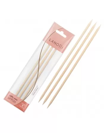 PALITO PARA UNHAS LANOSSI COM PONTAS DUPLAS C/3 UNIDADES (LS6018)