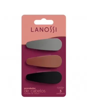 PRENDEDOR DE CABELO LANOSSI TIC TAC STILUS C/3 UNIDADES (LS2555)