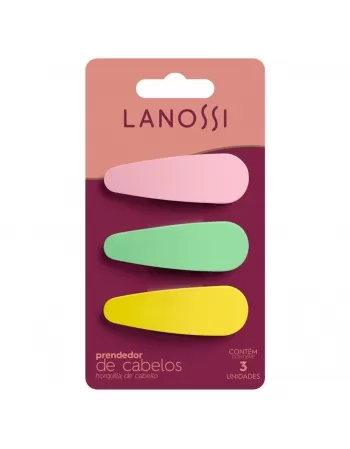 PRENDEDOR DE CABELO LANOSSI TIC TAC ANGEL C/3 UNIDADES (LS2557)