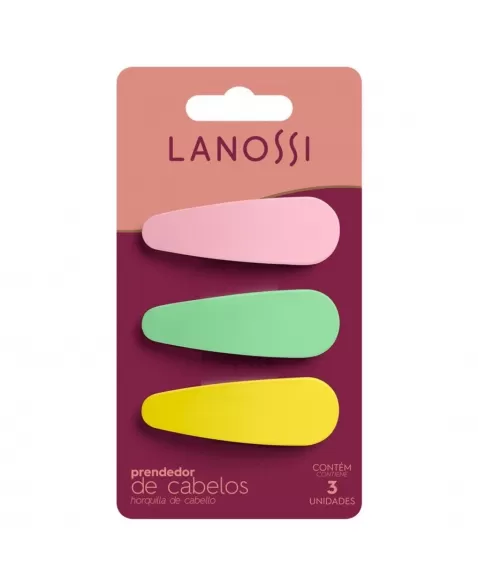PRENDEDOR DE CABELO LANOSSI TIC TAC ANGEL C/3 UNIDADES (LS2557)