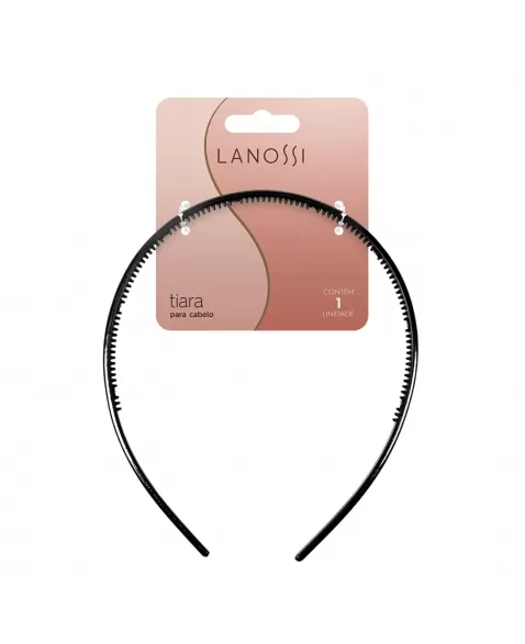 TIARA PARA CABELO LANOSSI PRETA C/1 UNIDADE (LS2539)