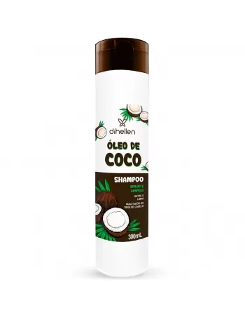 SHAMPOO DIHELLEN ÓLEO DE COCO TODOS OS TIPOS DE CABELOS 300ML