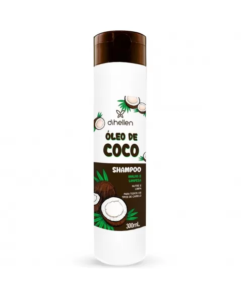 SHAMPOO DIHELLEN ÓLEO DE COCO TODOS OS TIPOS DE CABELOS 300ML