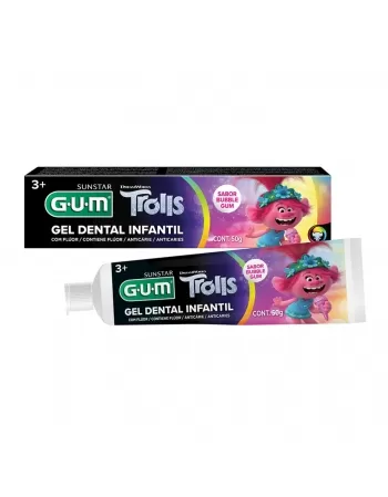GEL DENTAL INFANTIL G.U.M TROLLS BUBBLE GUM 50G