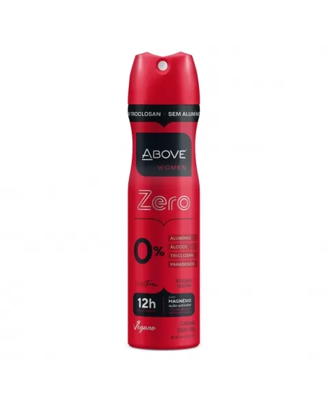 DESODORANTE ABOVE WOMEN ZERO FEEL FREE AEROSSOL 150ML / 90G
