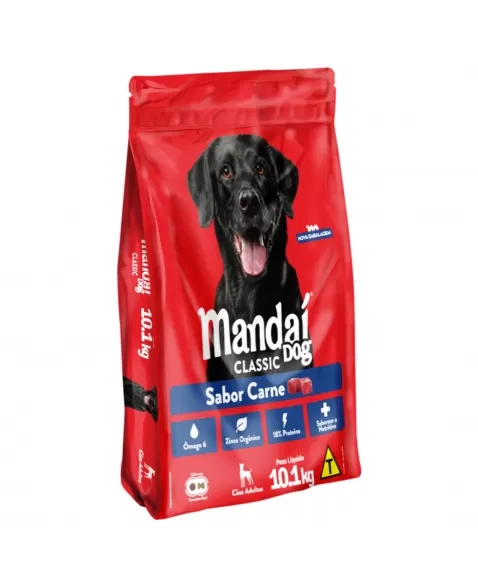 RAÇÃO SECA MANDAÍ DOG CLASSIC CÃES ADULTOS SABOR CARNE 10,1KG