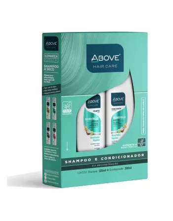 SHAMPOO 325ML + CONDICIONADOR 200ML ABOVE HAIR CARE KIT RECONSTRUÇÃO RESULTADOS RÁPIDOS