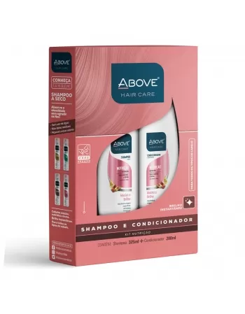 SHAMPOO 325ML + CONDICIONADOR 200ML ABOVE HAIR CARE KIT NUTRIÇÃO MACIEZ E BRILHO