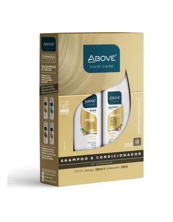 SHAMPOO 325ML + CONDICIONADOR 200ML ABOVE HAIR CARE KIT HIDRATAÇÃO NUTRIÇÃO E FORÇA