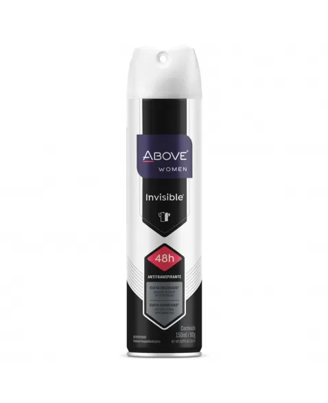 ANTITRANSPIRANTE AEROSSOL ABOVE WOMEN INVISIBLE BLACK OR WHITE 150ML / 90G