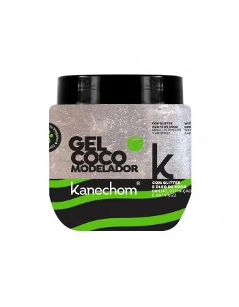 GEL COCO MODELADOR KANECHOM COM GLITTER E ÓLEO DE COCO 230G (INCOLOR)