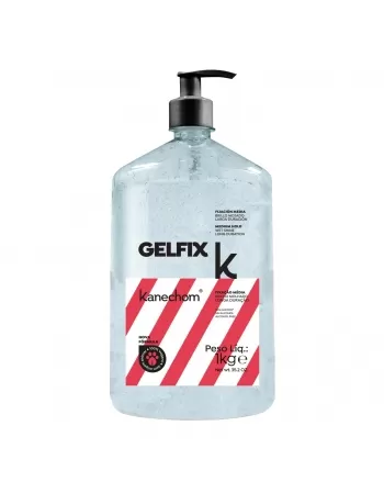 GEL FIXADOR KANECHOM FIXAÇÃO MÉDIA BRILHO MOLHADO COM PUMP 1KG (INCOLOR)