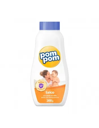 TALCO COM AMIDO DE MILHO POM POM FRASCO 200G