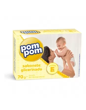 SABONETE INFANTIL EM BARRA GLICERINADO VITAMINA E POM POM 70G