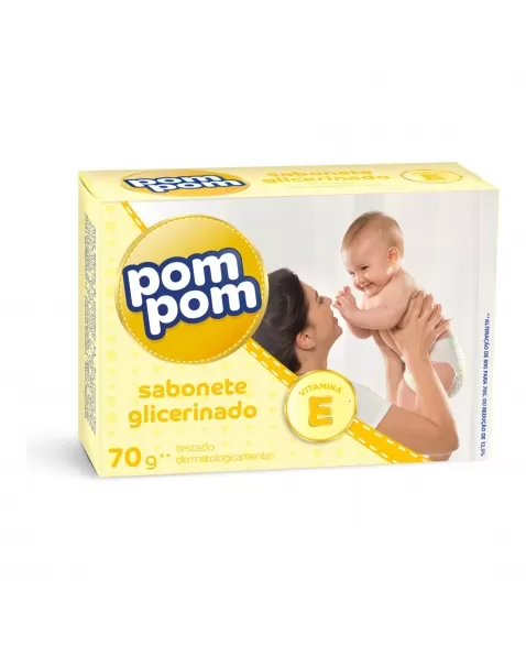 SABONETE INFANTIL EM BARRA GLICERINADO VITAMINA E POM POM 70G