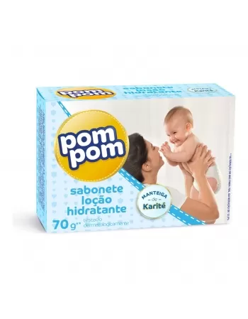SABONETE INFANTIL EM BARRA LOÇÃO HIDRATANTE MANTEIGA DE KARITÉ POM POM 70G