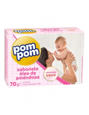 SABONETE INFANTIL EM BARRA ÓLEO DE AMÊNDOAS POM POM 70G