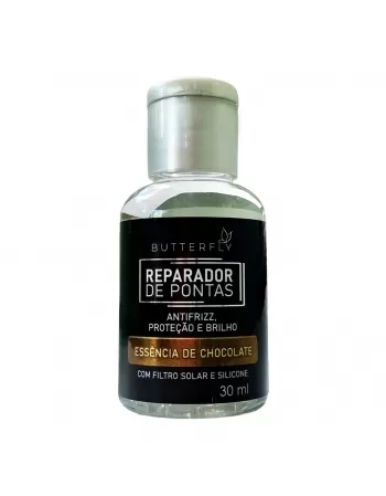 REPARADOR DE PONTAS BUTTERFLY ESSÊNCIA DE CHOCOLATE HIDRATAÇÃO COM SILICONE E FILTRO SOLAR 30ML
