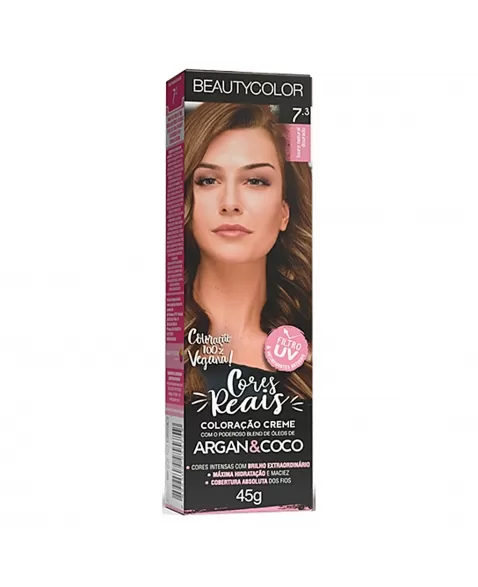 COLORAÇÃO CREME BEAUTY COLOR 7.3 LOURO DOURADO