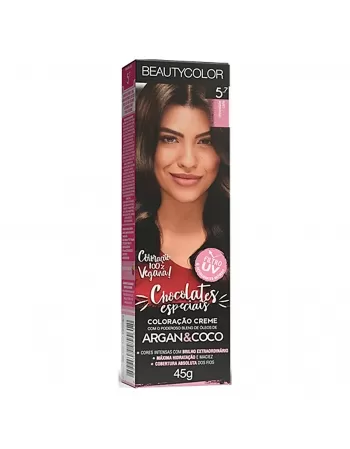 COLORAÇÃO CREME BEAUTY COLOR 5.7 CHOCOLATE CAFÉ
