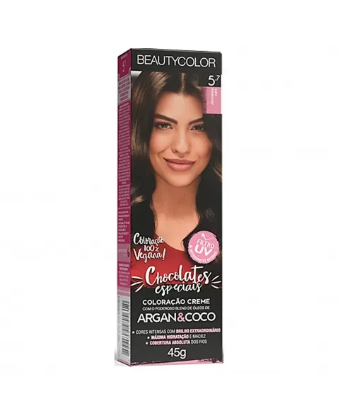 COLORAÇÃO CREME BEAUTY COLOR 5.7 CHOCOLATE CAFÉ