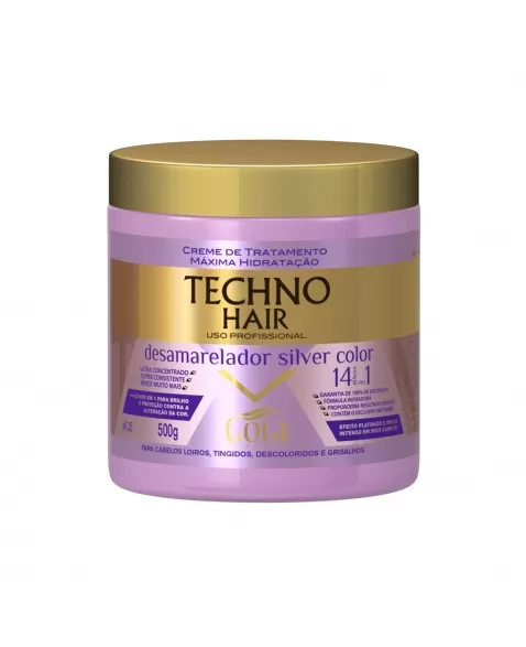 CREME TRATAMENTO GOTA DOURADA TECHNO HAIR DESAMARELADOR SILVER 500G