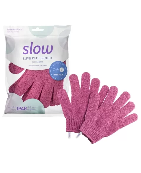 LUVA DE BANHO SLOW ESFOLIANTE C/1 PAR (LS7513)