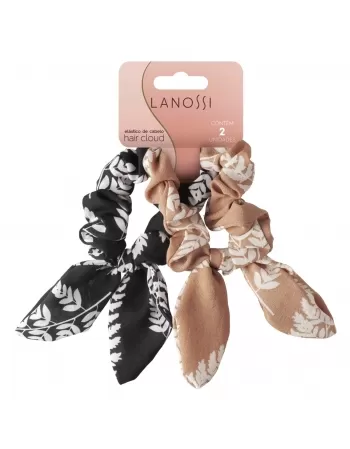 ELÁSTICO DE CABELO LANOSSI CONJUNTO HAIR CLOUD FLORAL GEOMETRIC C/2 UNIDADES (LS2517)