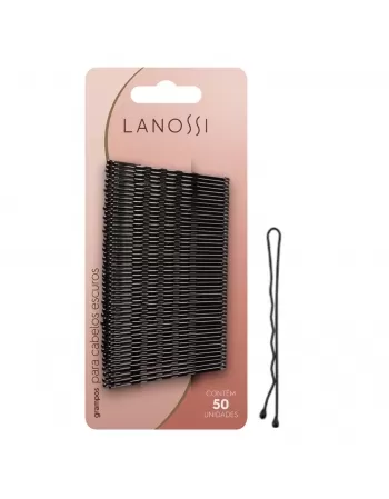 GRAMPOS PARA CABELOS ESCUROS LANOSSI Nº5 C/50 UNIDADES (LS2518)
