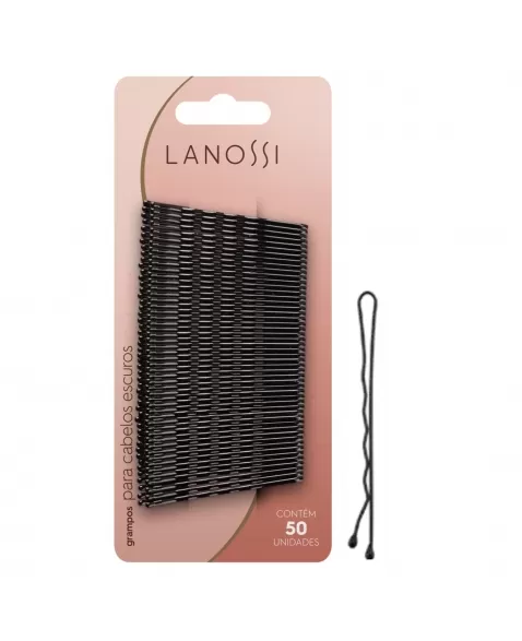 GRAMPOS PARA CABELOS ESCUROS LANOSSI Nº5 C/50 UNIDADES (LS2518)