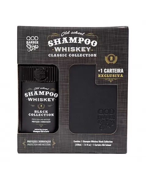 SHAMPOO QOD BLACK COLLECTION WHISKEY 220ML + CARTEIRA EXCLUSIVA