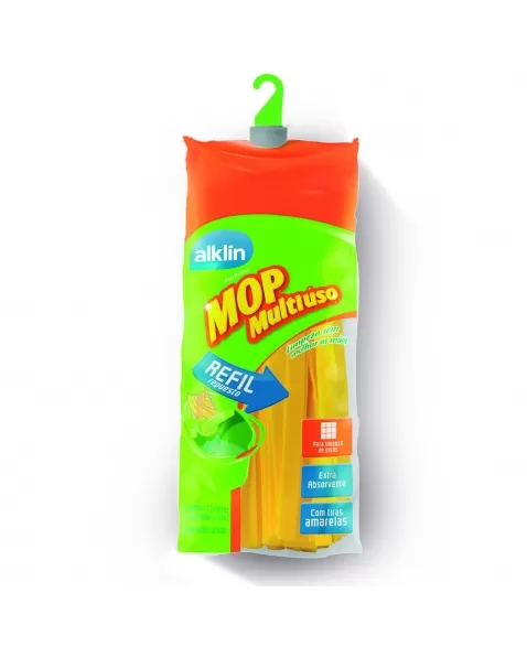 MOP TIRAS MULTIUSO ALKLIN AMARELO REFIL C/ 1UNIDADE