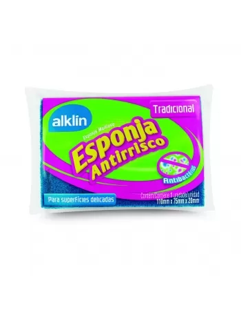 ESPONJA MULTIUSO ALKLIN DUPLA-FACE ANTIRRISCO TRADICIONAL C/ 1UNIDADE