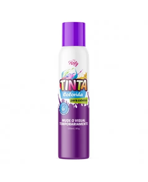 TINTA COLORIDA PARA CABELOS MY PARTY AEROSSOL COR VIOLETA 150ML / 85GR