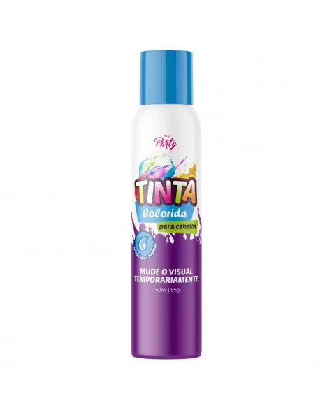 TINTA COLORIDA PARA CABELOS MY PARTY AEROSSOL COR AZUL 150ML / 85GR