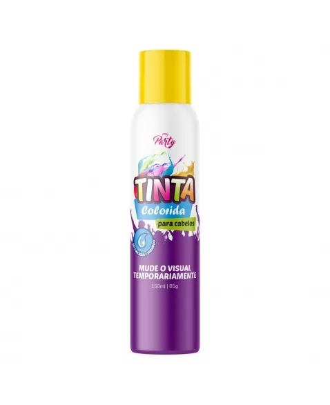 TINTA COLORIDA PARA CABELOS MY PARTY AEROSSOL COR AMARELA 150ML / 85GR