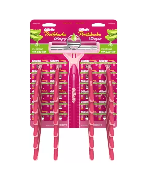 APARELHO DE DEPILAR GILLETTE ULTRAGRIP FEMININO CARTELA 12X2 UNIDADES