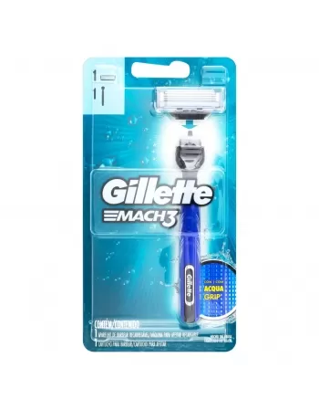 APARELHO DE BARBEAR GILLETTE MACH3 REGULAR ACQUA-GRIP C/1 UNIDADE