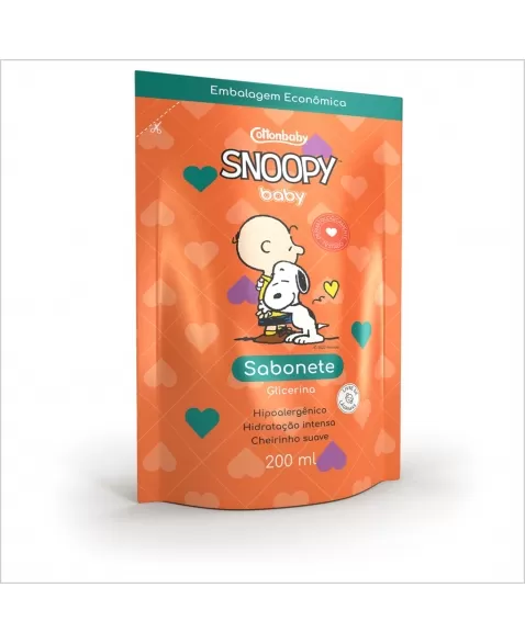 SABONETE LIQUIDO REFIL COTTONBABY SNOOPY BABY GLICERINADO 200ML