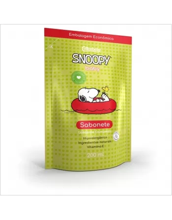 SABONETE LIQUIDO REFIL COTTONBABY SNOOPY BABY GOTAS DE CAMOMILA 200ML