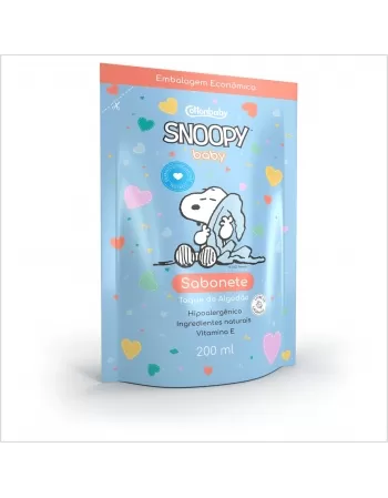SABONETE LIQUIDO REFIL COTTONBABY SNOOPY BABY TOQUE DE ALGODÃO 200ML