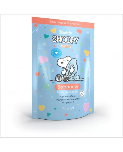 SABONETE LIQUIDO REFIL COTTONBABY SNOOPY BABY TOQUE DE ALGODÃO 200ML